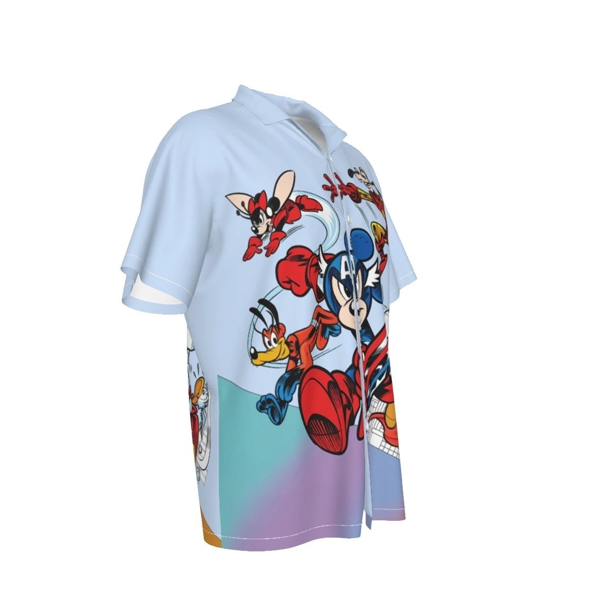 MIKEY AND FRIENDS AS THE AVENGERS ALL OVER PRINT SHIRTS