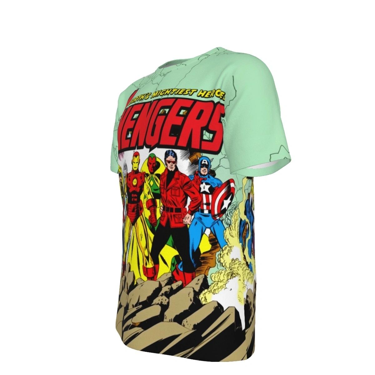 AVENGERS PINUP PAGE ALL OVER PRINT SHIRTS - PEREZ ART