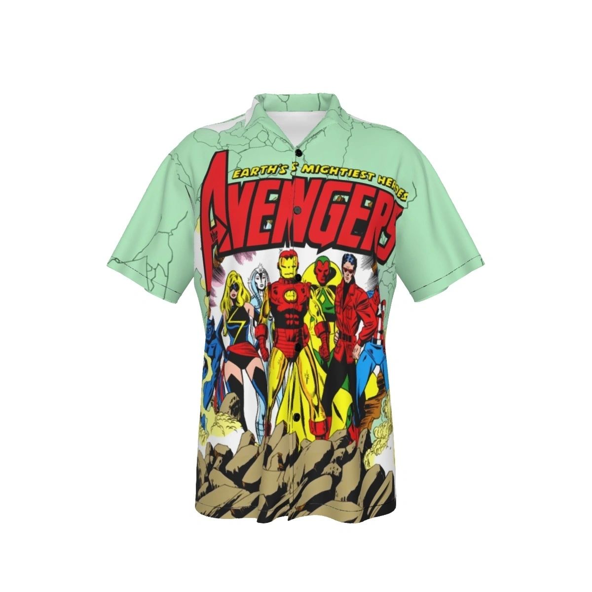 AVENGERS PINUP PAGE ALL OVER PRINT SHIRTS - PEREZ ART