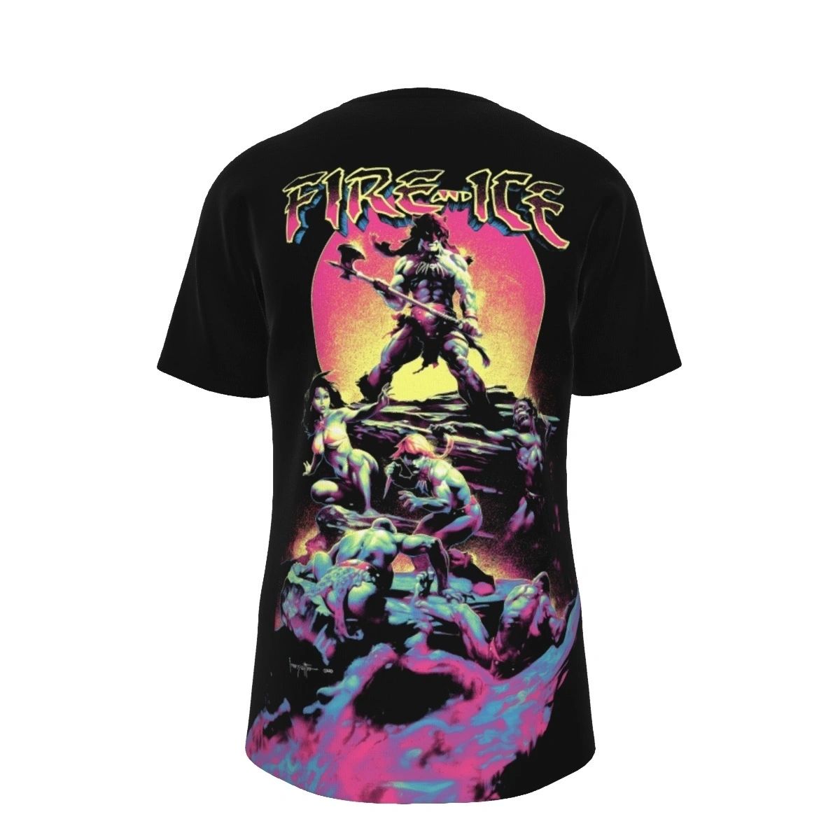 FIRE AND ICE ALL OVER PRINT SHIRTS - FRANK FRAZETTA