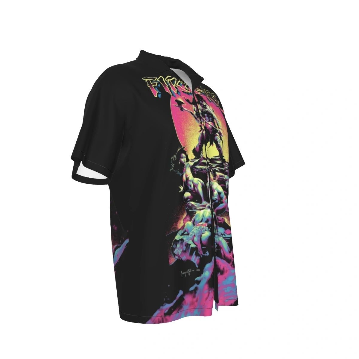 FIRE AND ICE ALL OVER PRINT SHIRTS - FRANK FRAZETTA