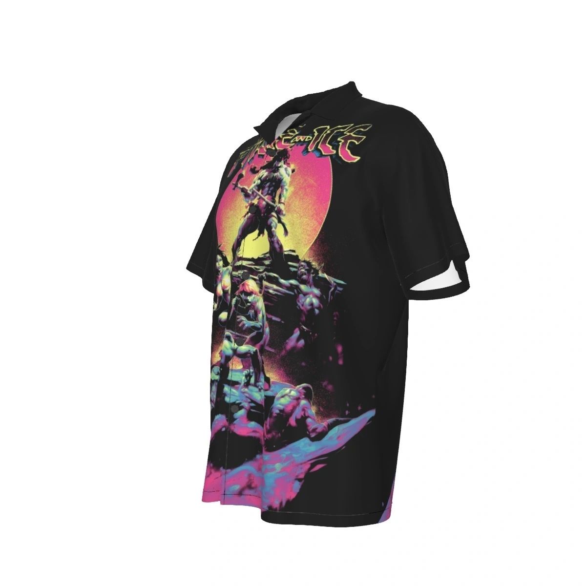 FIRE AND ICE ALL OVER PRINT SHIRTS - FRANK FRAZETTA