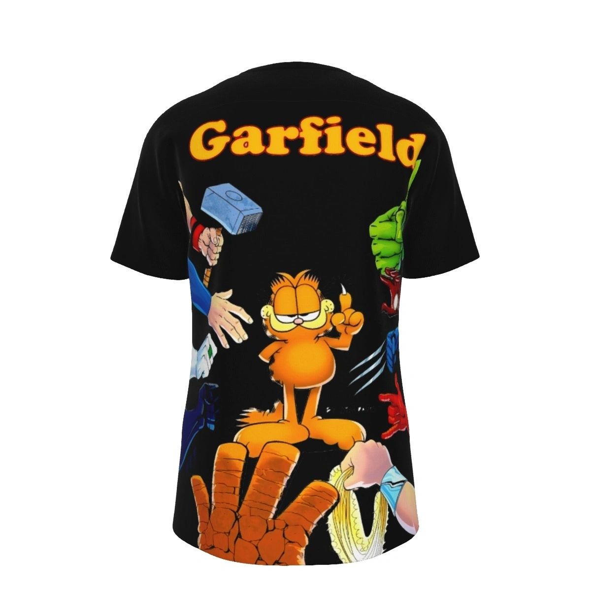 GARFIELD AND HEROES ALL OVER PRINT SHIRTS