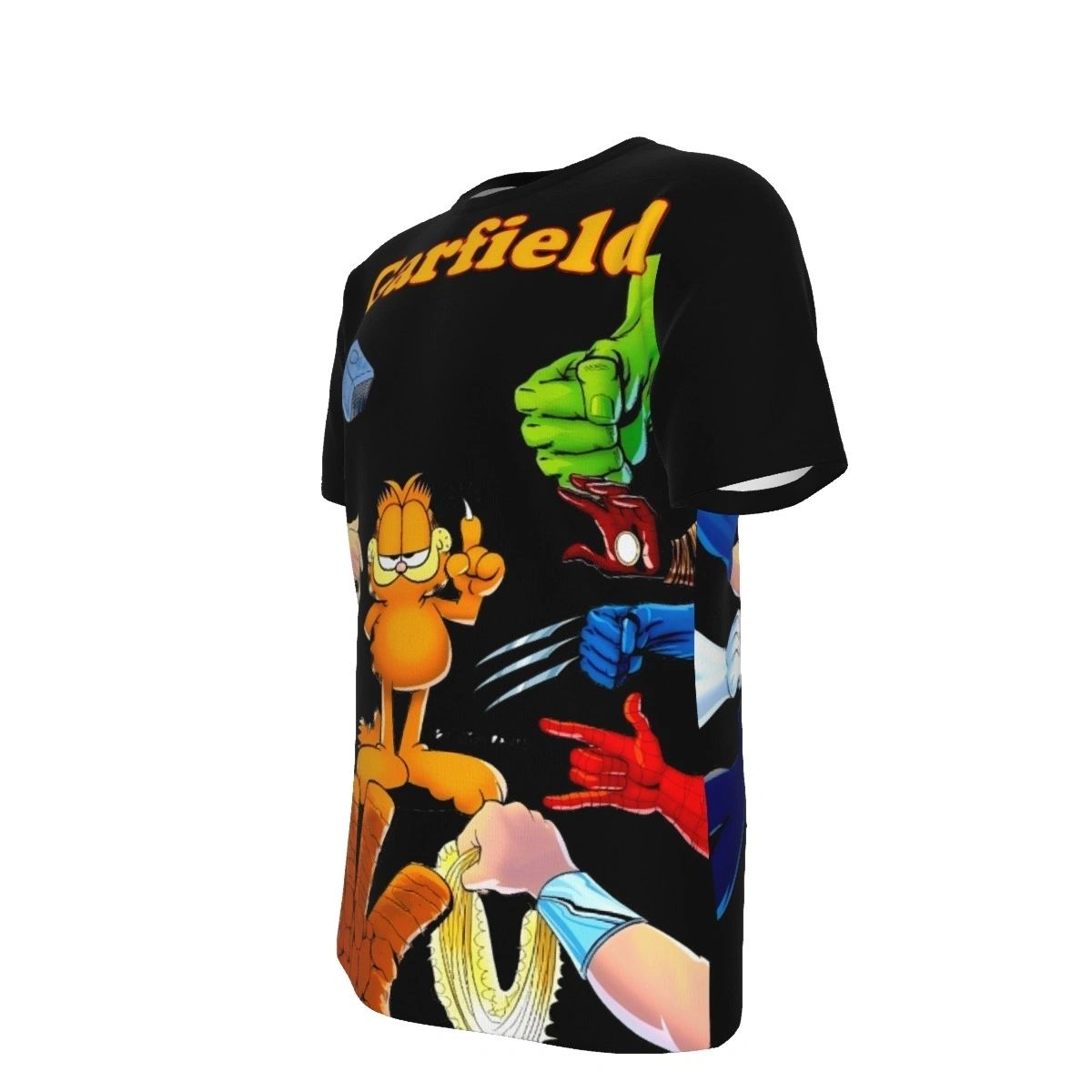 GARFIELD AND HEROES ALL OVER PRINT SHIRTS
