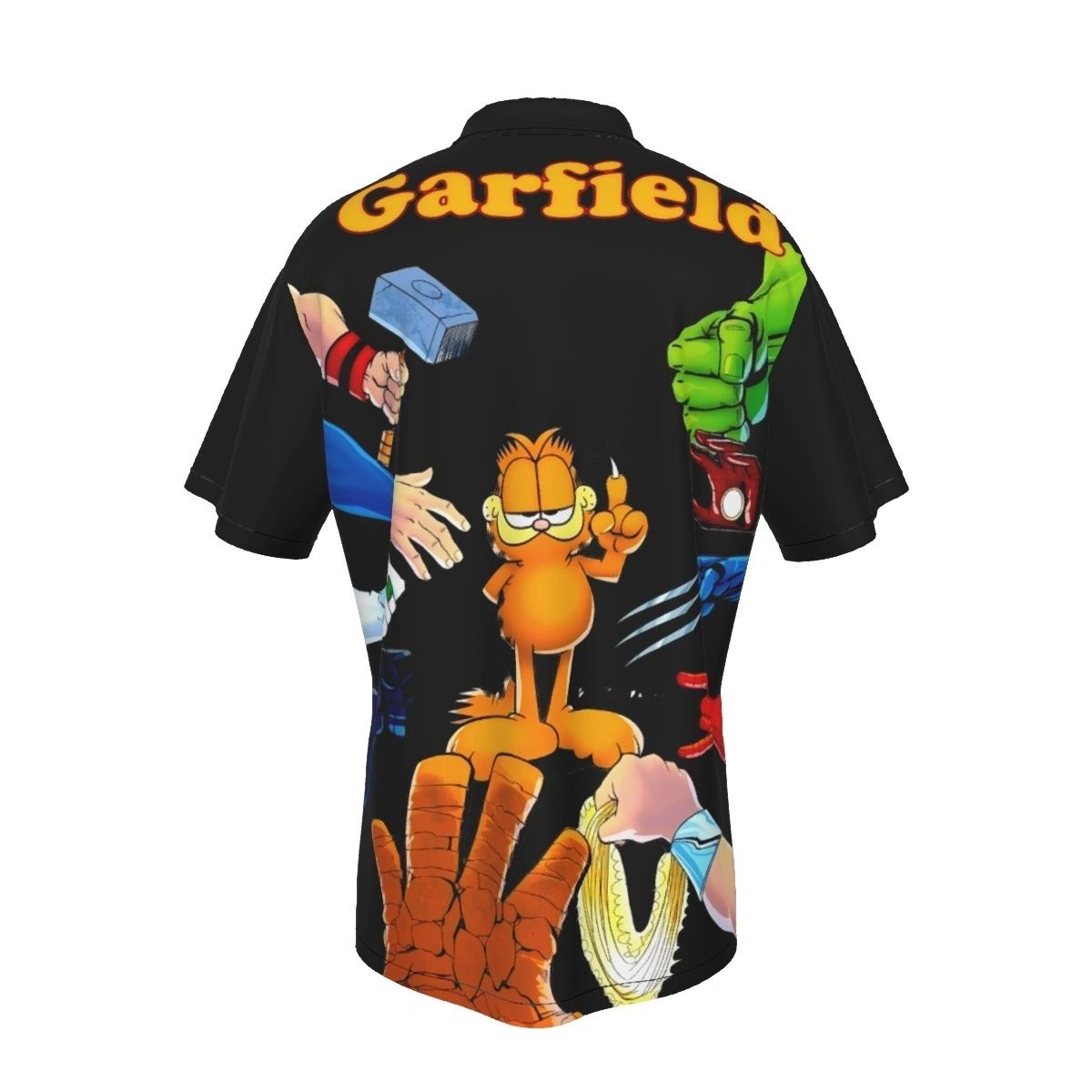 GARFIELD AND HEROES ALL OVER PRINT SHIRTS