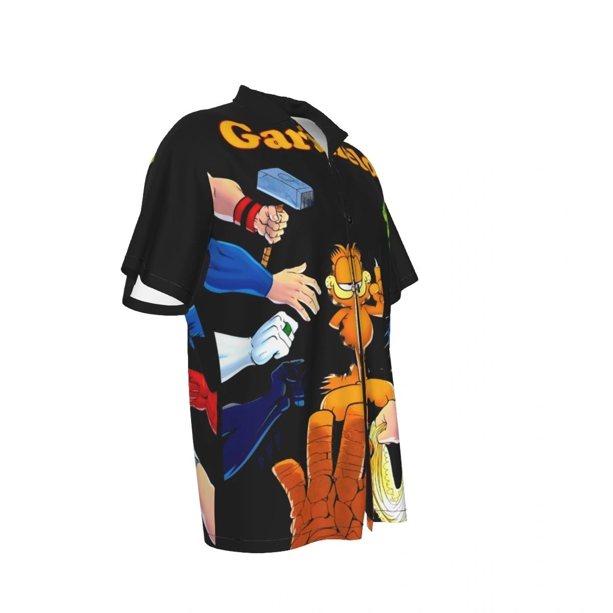 GARFIELD AND HEROES ALL OVER PRINT SHIRTS