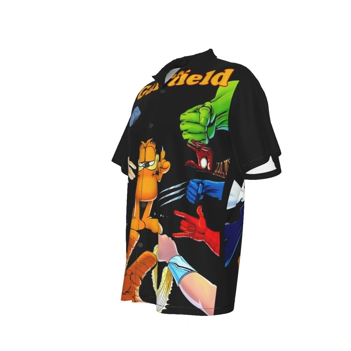 GARFIELD AND HEROES ALL OVER PRINT SHIRTS