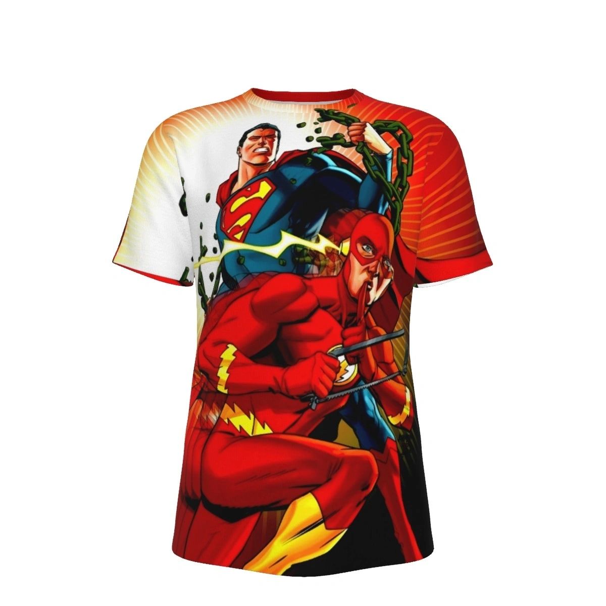 SUPERMAN KRYPTONITE CHAINS WITH FLASH ALL OVER PRINT SHIRTS