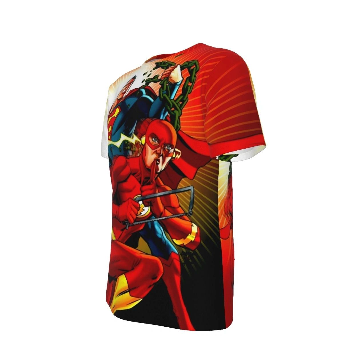 SUPERMAN KRYPTONITE CHAINS WITH FLASH ALL OVER PRINT SHIRTS