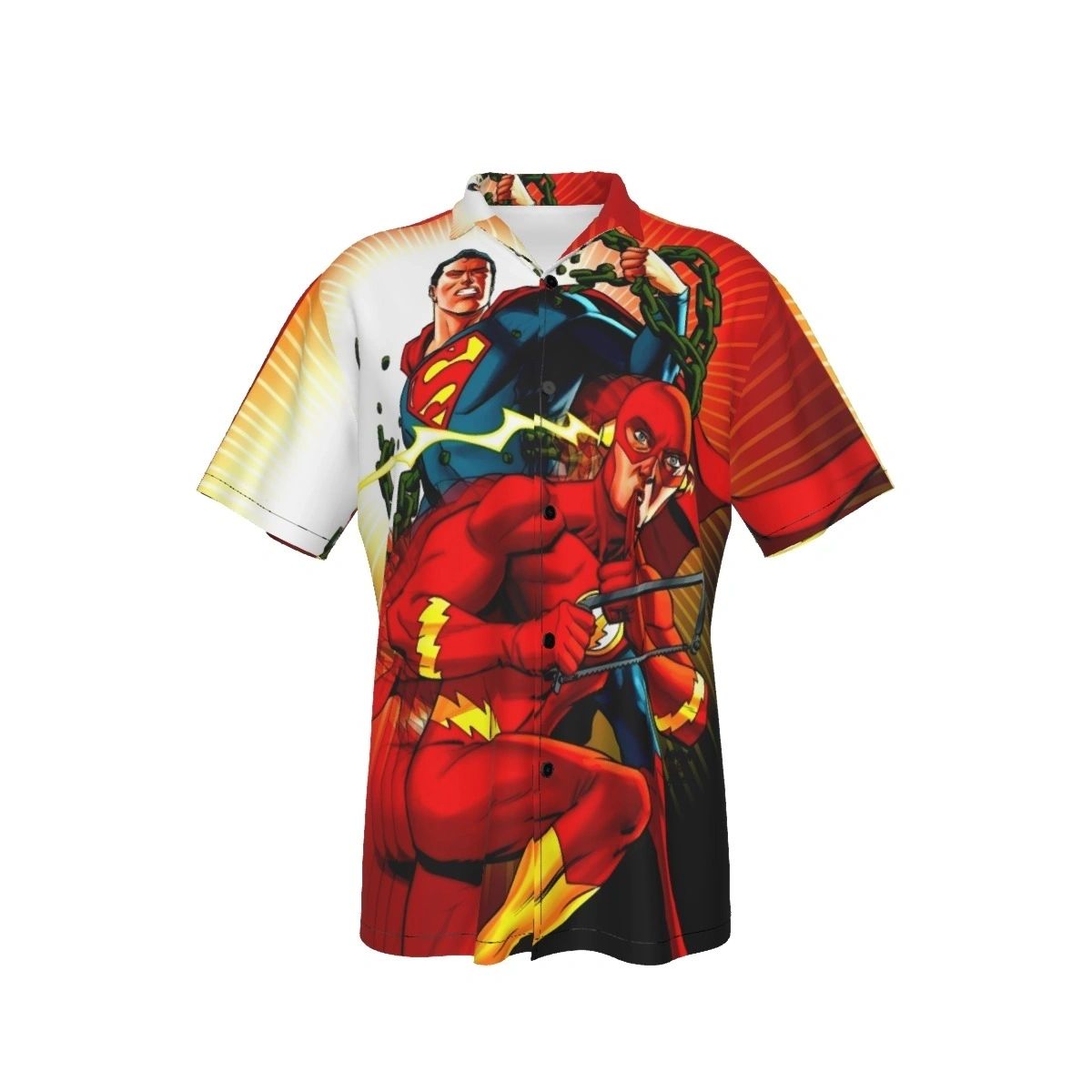SUPERMAN KRYPTONITE CHAINS WITH FLASH ALL OVER PRINT SHIRTS