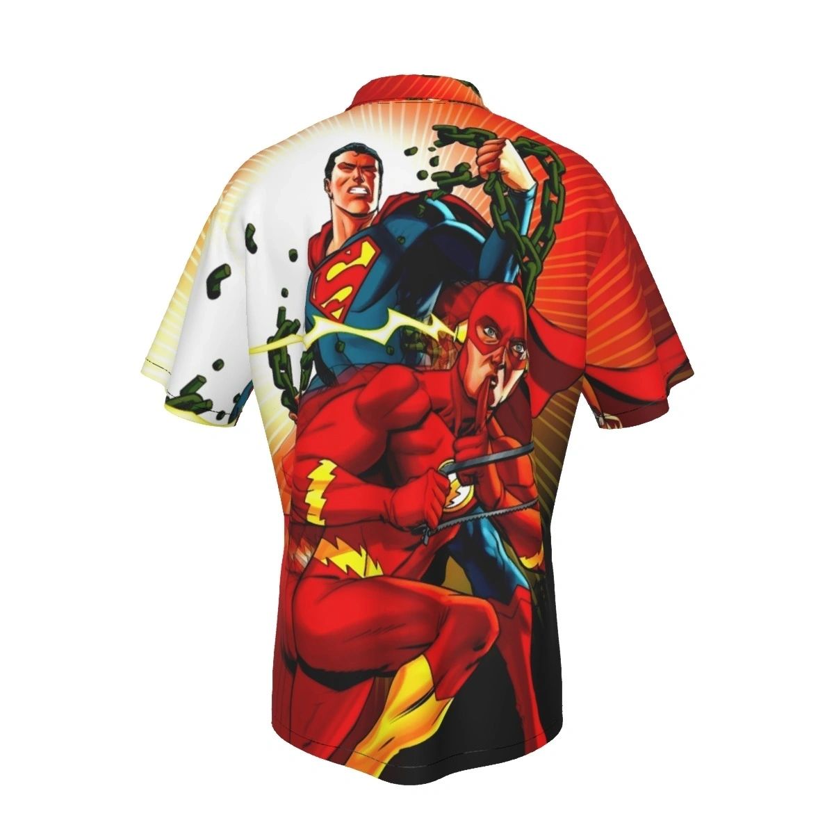 SUPERMAN KRYPTONITE CHAINS WITH FLASH ALL OVER PRINT SHIRTS