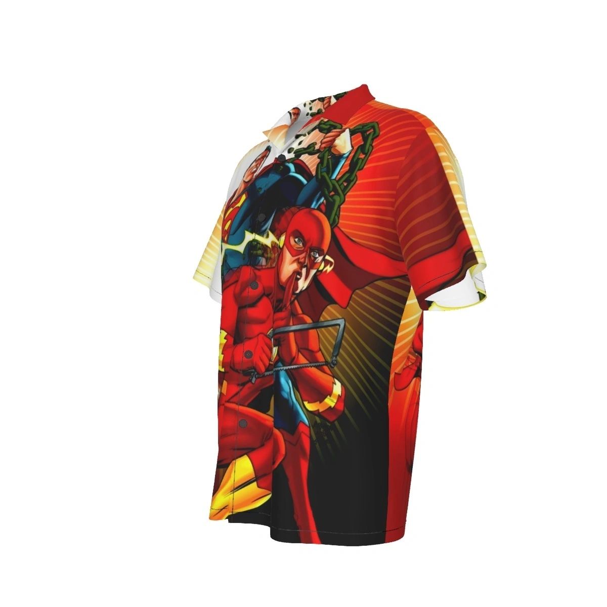 SUPERMAN KRYPTONITE CHAINS WITH FLASH ALL OVER PRINT SHIRTS