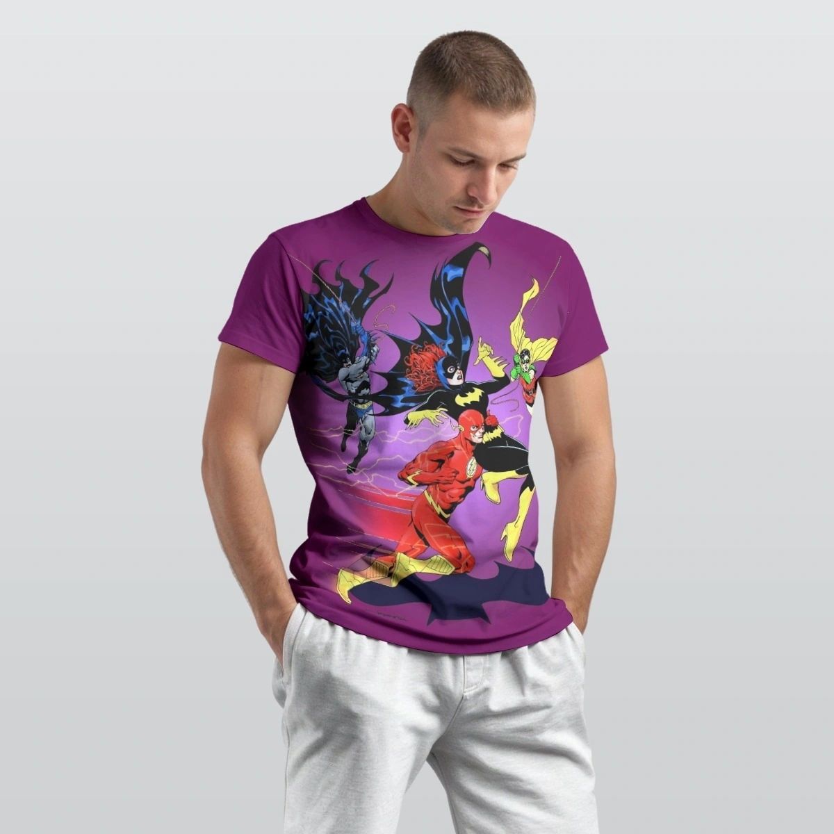 ICONIC BATGIRL COVER WITH FLASH ALL OVER PRINT SHIRTS