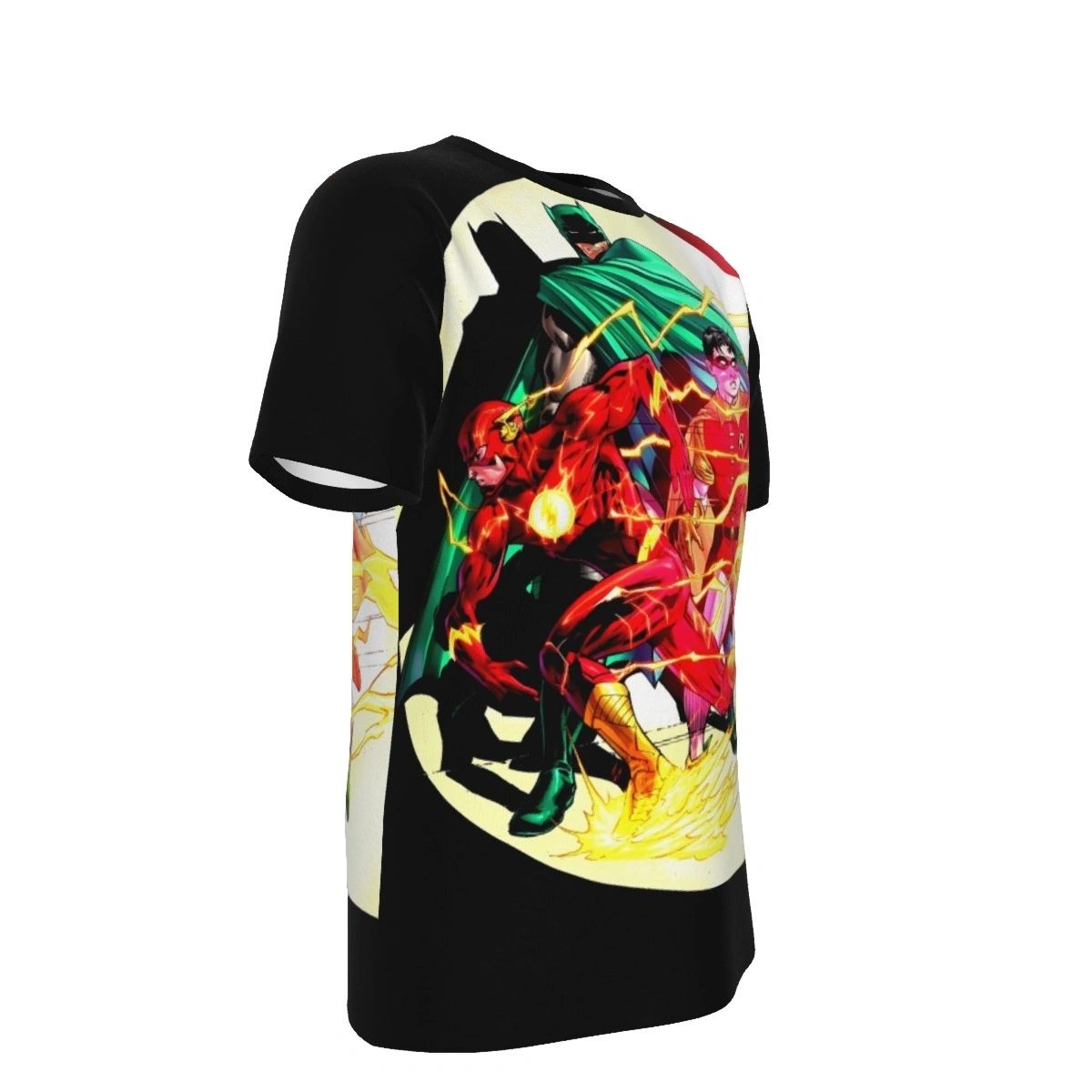 ICONIC BATMAN AND ROBIN SEARCHLIGHT COVER WITH FLASH ALL OVER PRINT SHIRTS