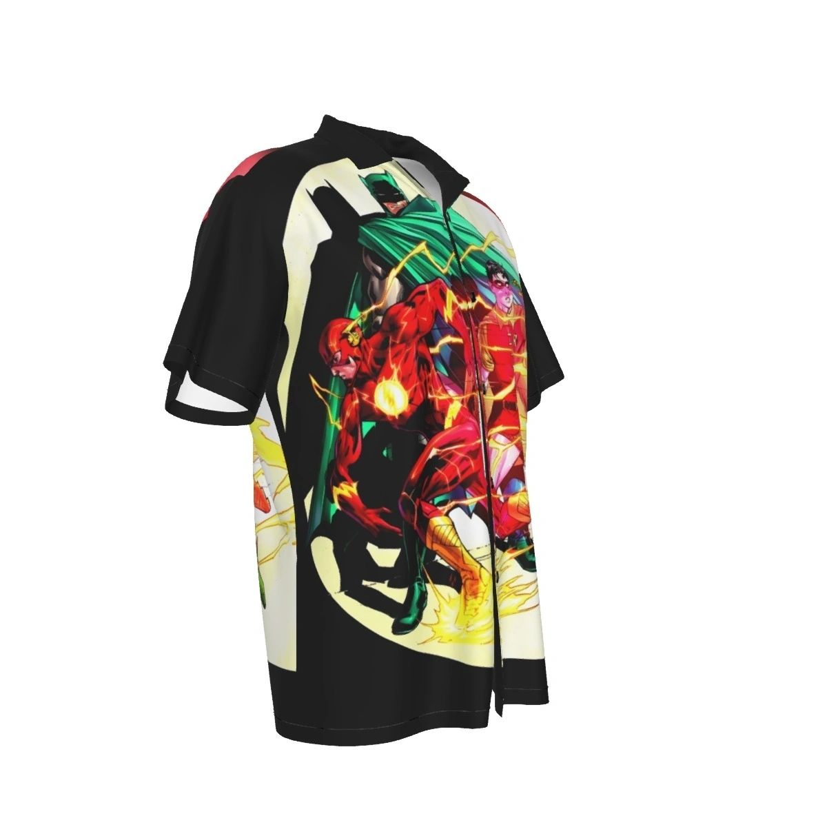 ICONIC BATMAN AND ROBIN SEARCHLIGHT COVER WITH FLASH ALL OVER PRINT SHIRTS
