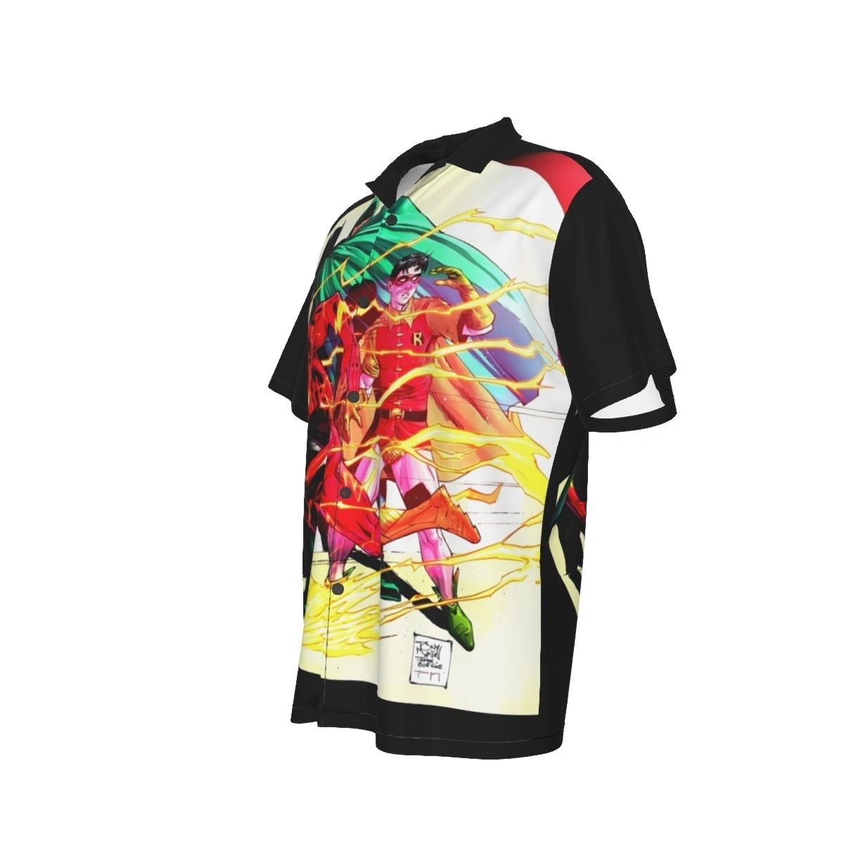 ICONIC BATMAN AND ROBIN SEARCHLIGHT COVER WITH FLASH ALL OVER PRINT SHIRTS