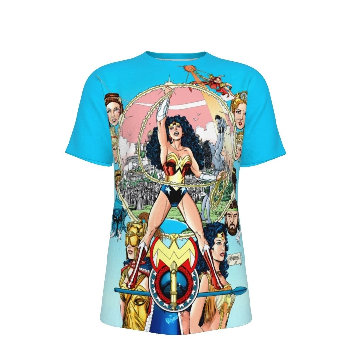 WONDER WOMAN 96 PINUP ALL OVER PRINT SHIRT AND TANK - GEORGE PEREZ ART