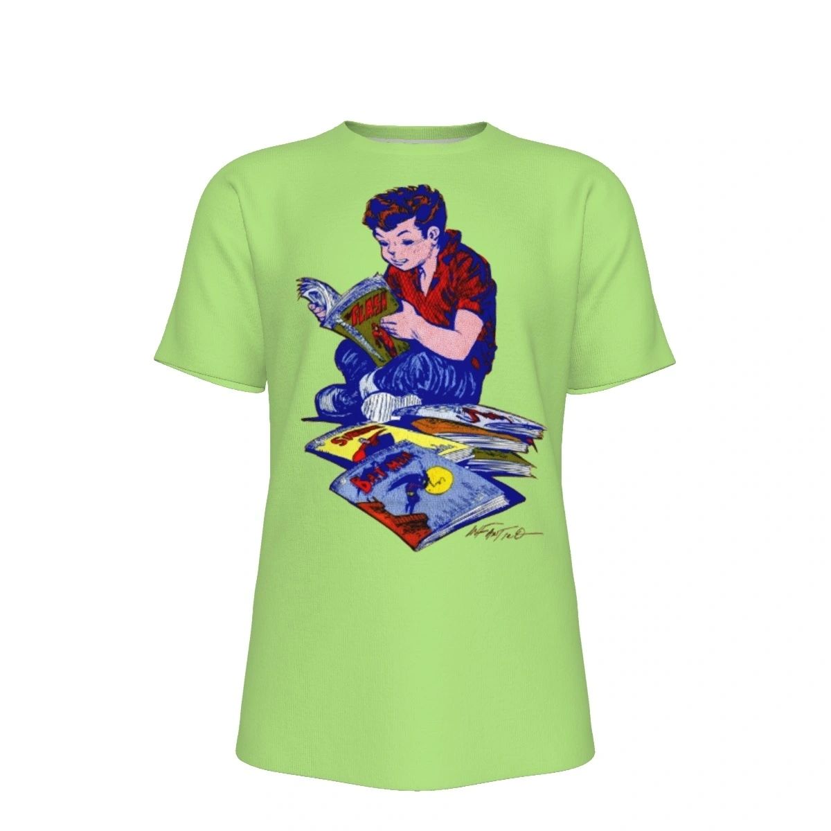 BOY READING COMICS ALL OVER PRINT SHIRT AND TANK - CARMEN INFANTINO