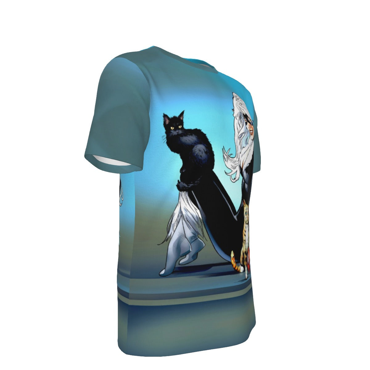 BLACK CAT KITTYS ALL OVER PRINT SHIRT AND TANK