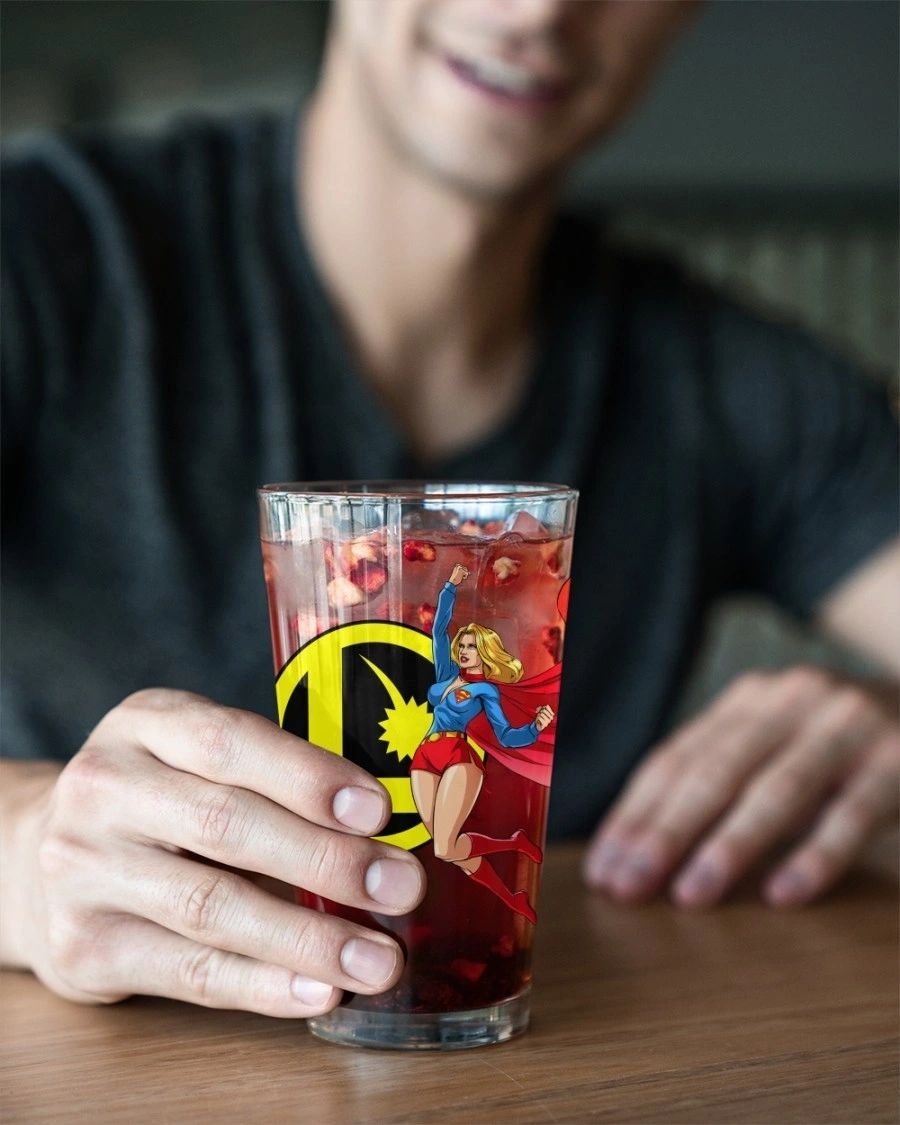 SUPER GIRL Pint Glass (with Free Shipping)