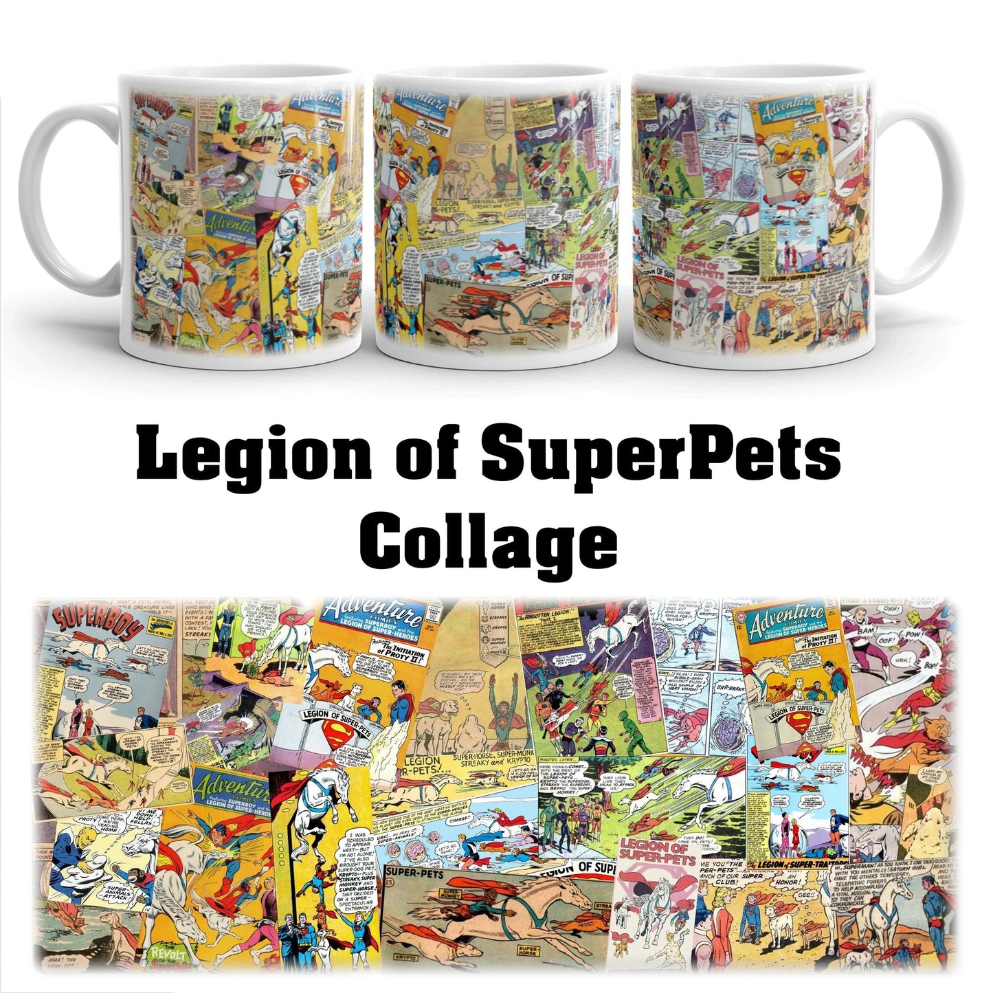 Super Pets Collage Anniversary Mugs