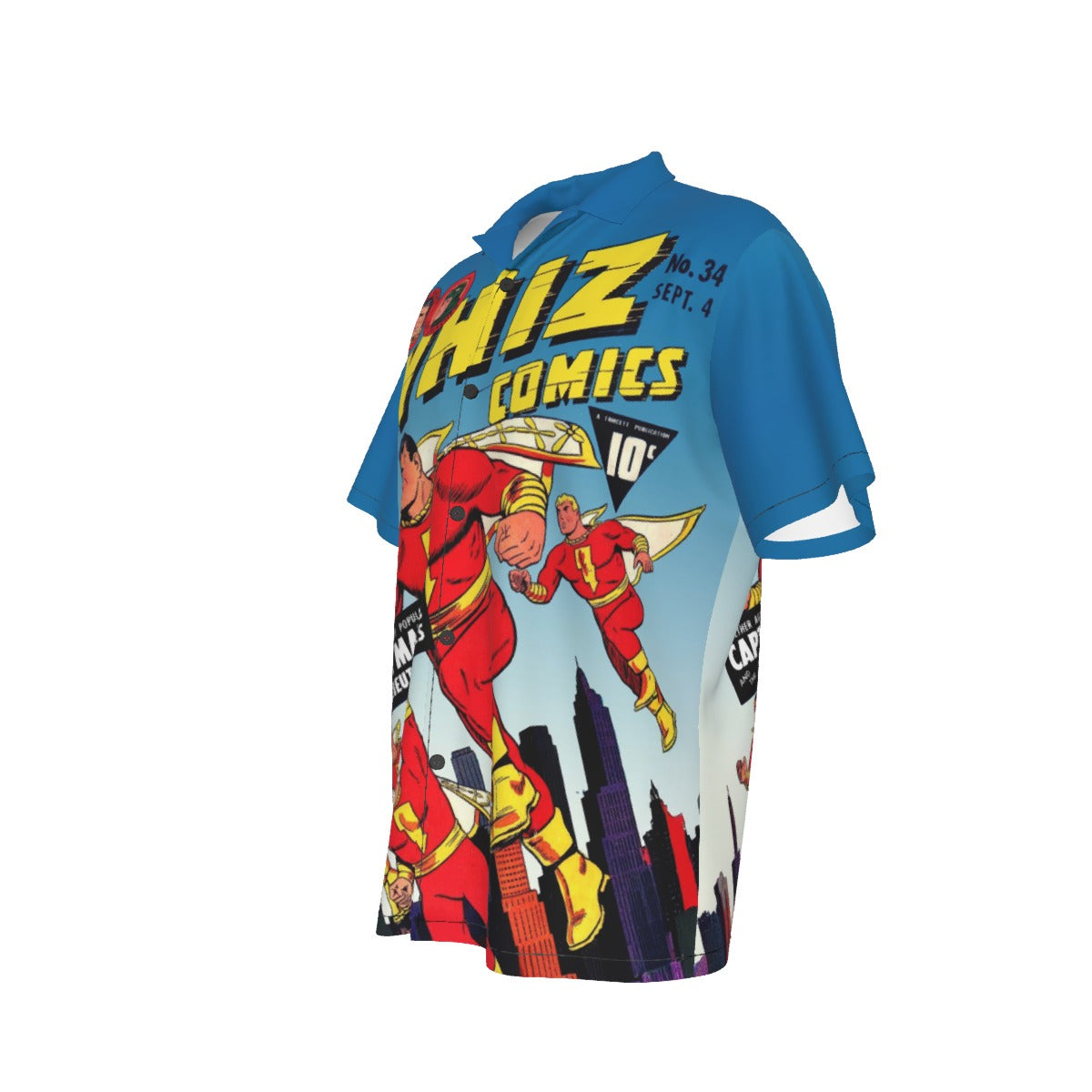 WHIZ COMICS 34 UP ALL OVER PRINT SHIRT AND TANK TOP -SHAZAM