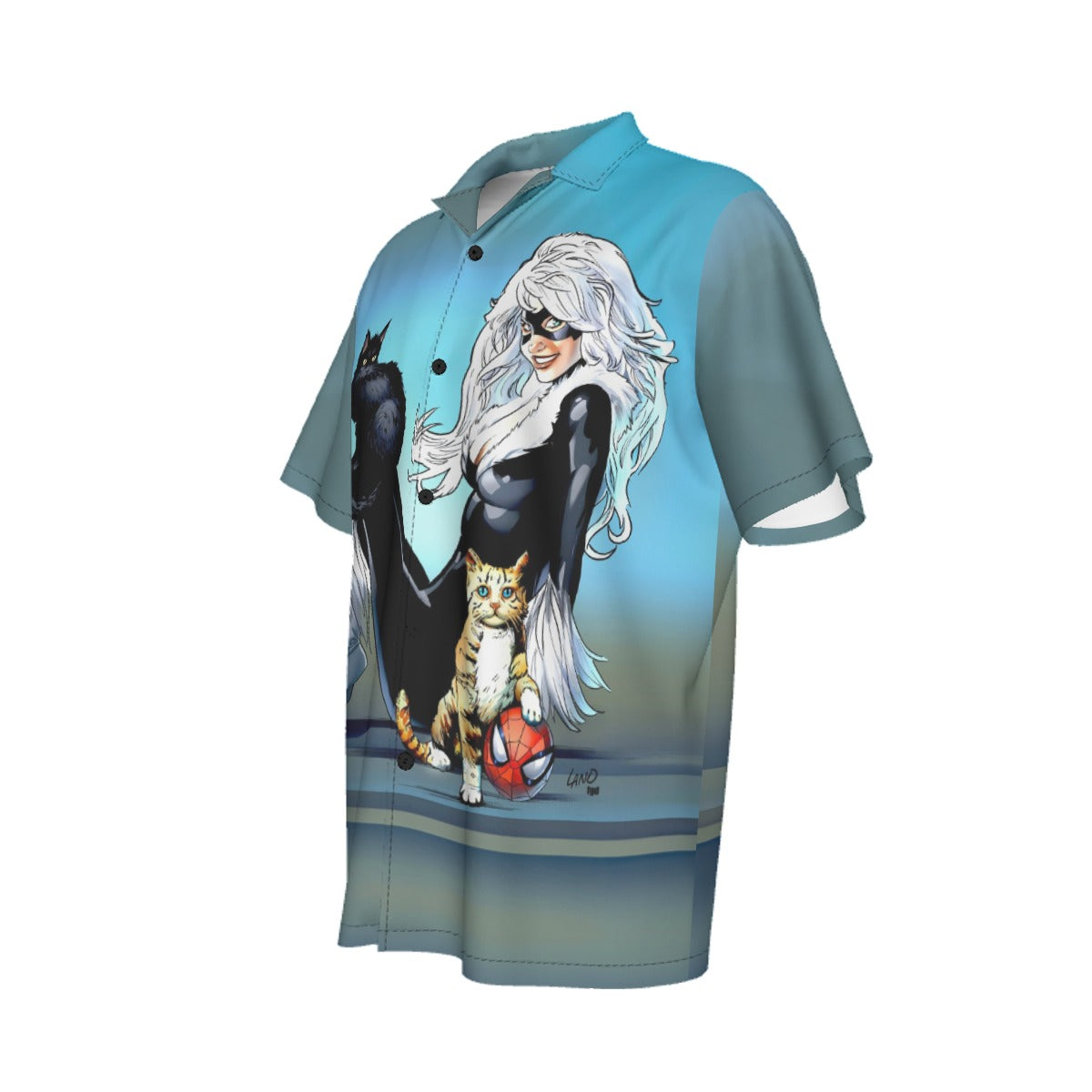 BLACK CAT KITTYS ALL OVER PRINT SHIRT AND TANK