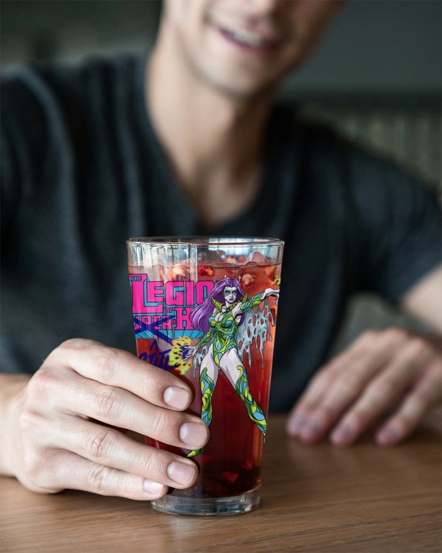 INFECTIOUS LASS OF THE LEGION OF SUBSTITUTE HEROES Pint Glass (with Free Shipping)
