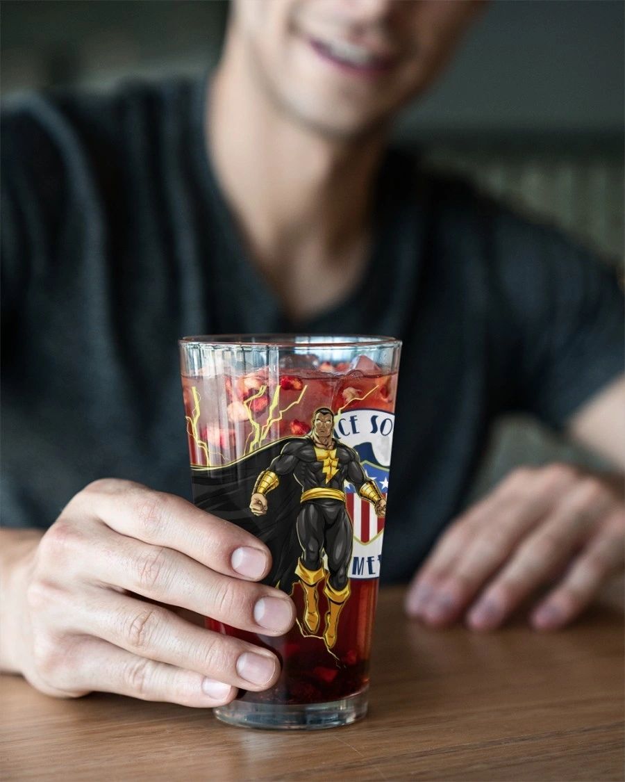 BLACK ADAM READY Pint Glass (with Free Shipping)