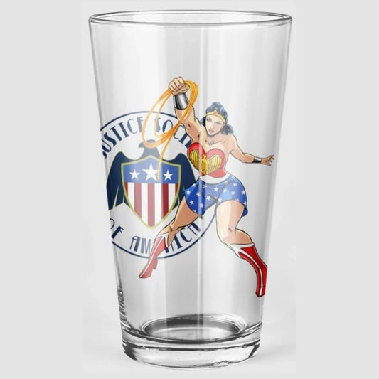 EARTH 2 WONDER WOMAN Pint Glass (with Free Shipping)