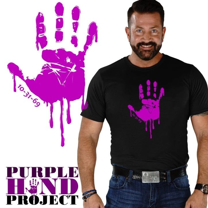 PURPLE HAND PRINT shirt