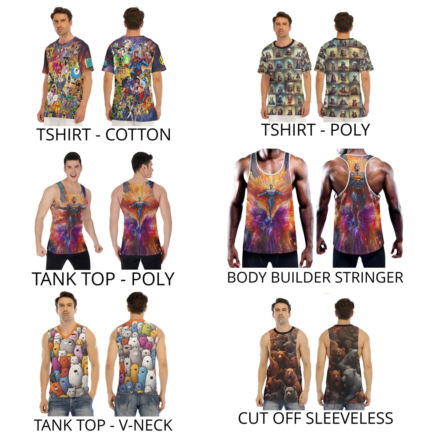 TEDDY BEAR PARTY ALL-OVER PRINT SHIRT and tank