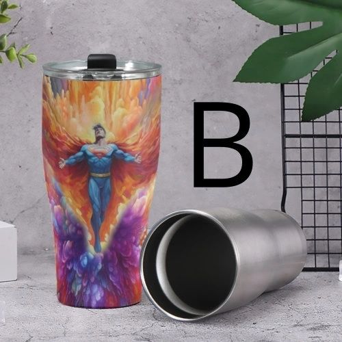 PSYCHEDELIC SUPERMAN TUMBLERS (2 TYPES)