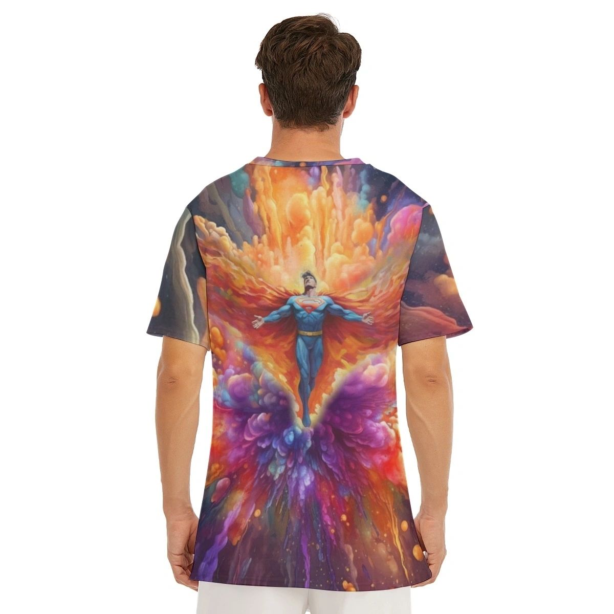 PSYCHEDELIC SUPERMAN ALL-OVER PRINT SHIRT and tank