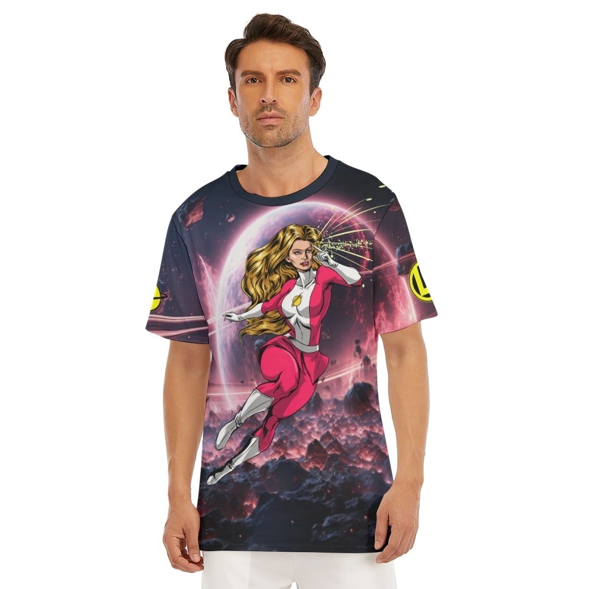 SAUTRN GIRL READY ALL-OVER PRINT SHIRT AND TEE(special buy)