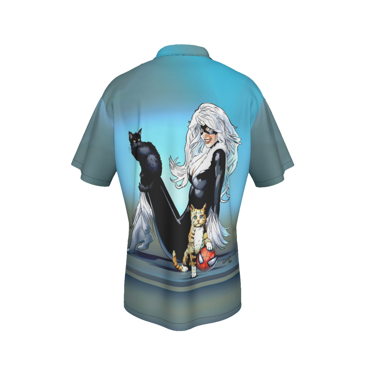 BLACK CAT KITTYS ALL OVER PRINT SHIRT AND TANK
