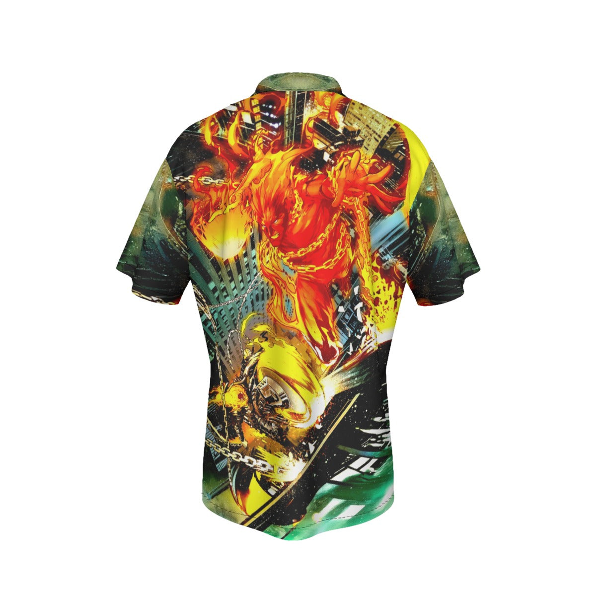 GHOST RIDER VS HUMAN TORCH PIN UP ALL OVER PRINT SHIRT AND TANK TOP- CONTEST OF CHAOS