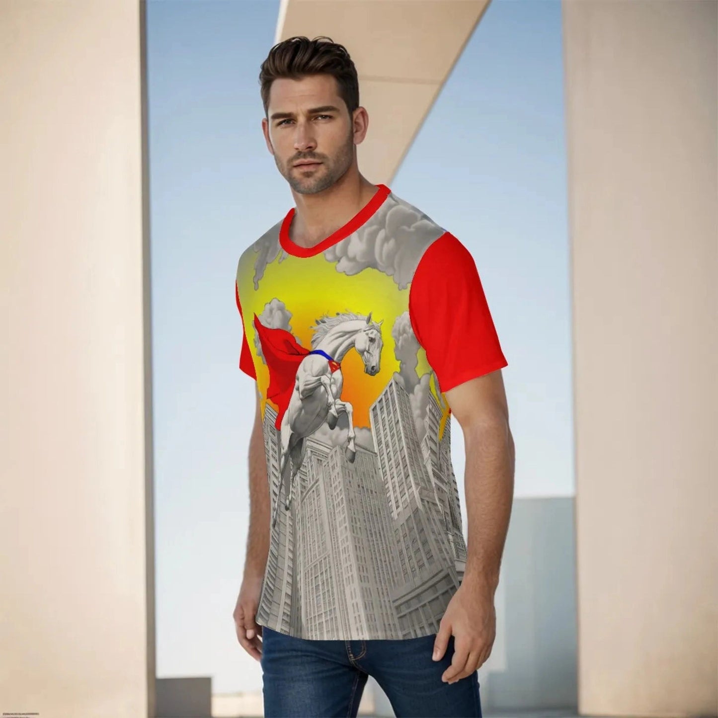 COMET THE SUPERHORSE FLIGHT ALL-OVER PRINT SHIRT AND TEE