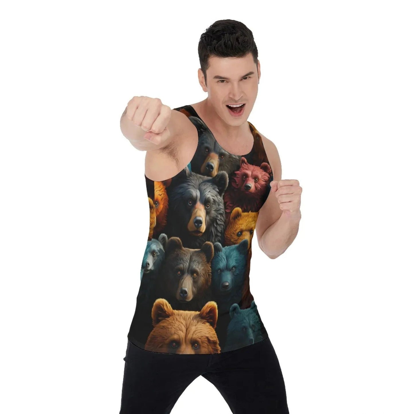 BEARS ADORED ALL-OVER PRINT SHIRT and tank