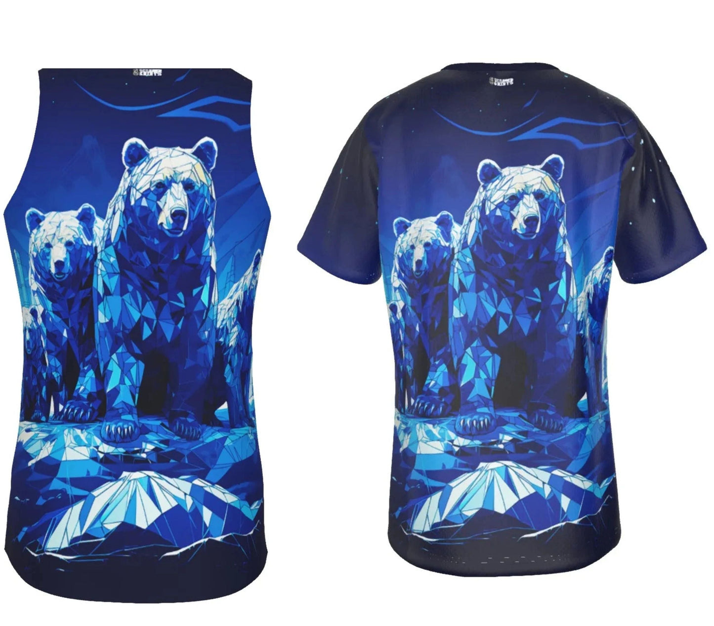 BLUE BEARS ISOMETRIC ALL-OVER PRINT SHIRT and tank