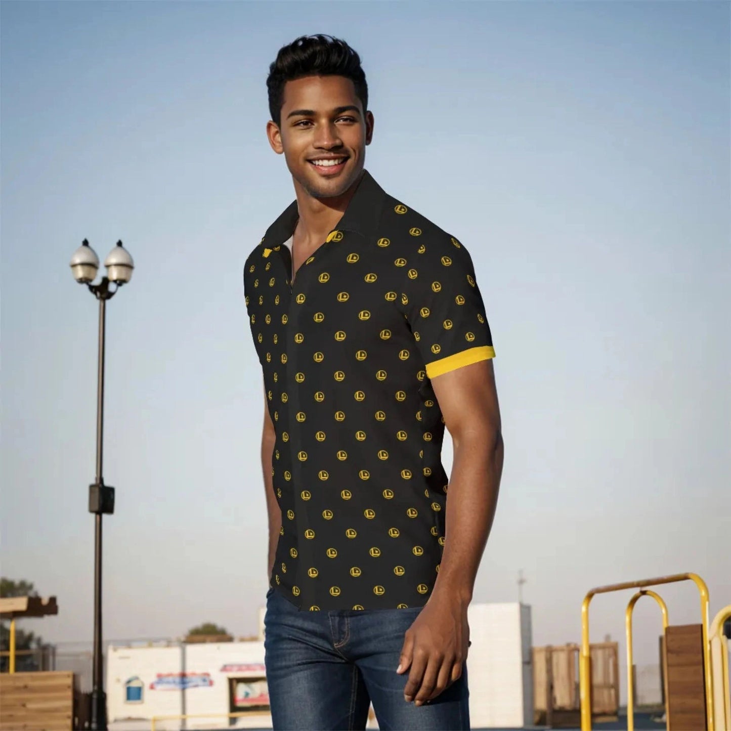 LEGION L Button up dress shirt - black and gold