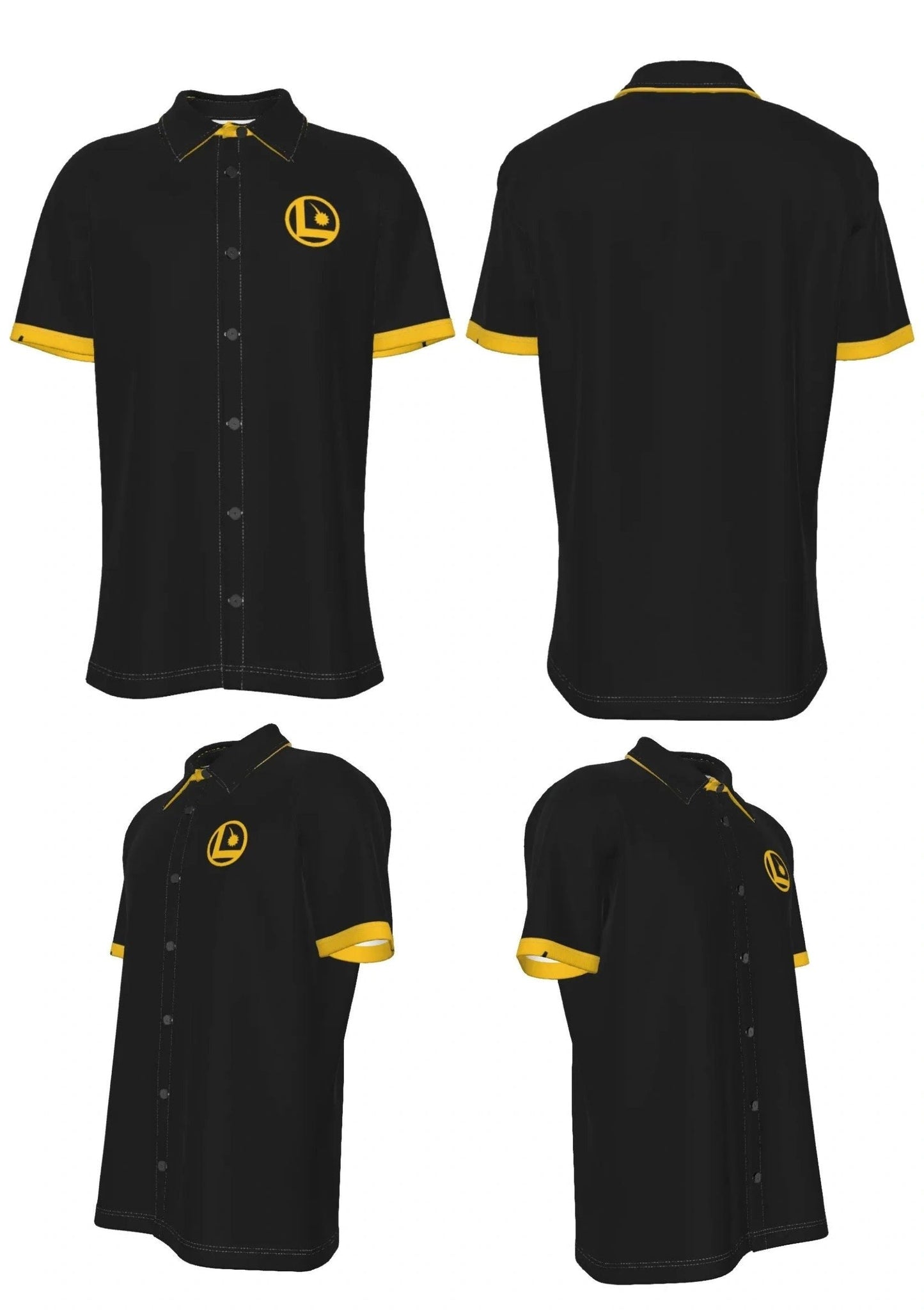 LEGION L Button up dress shirt - black and gold SINGLE LOGO