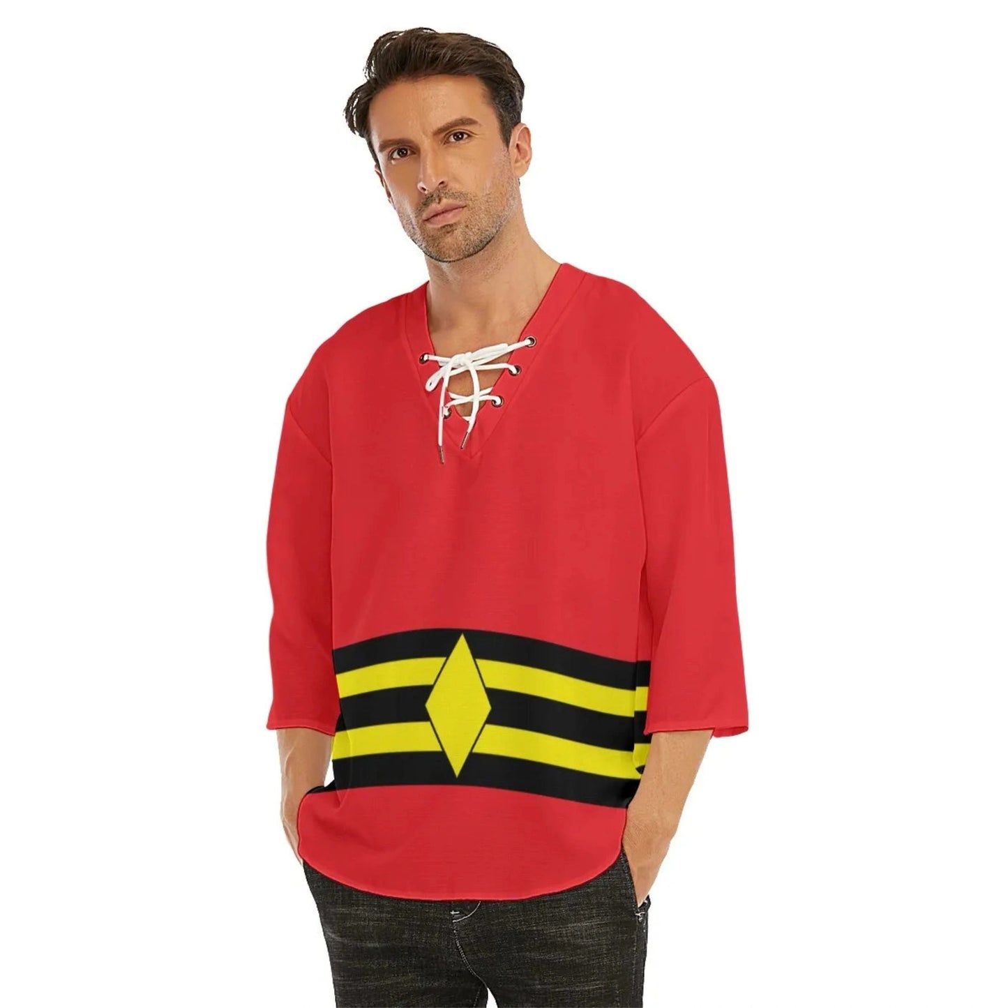 PLASTIC MAN COSPLAY SHIRT WITH NECKLINE TIE