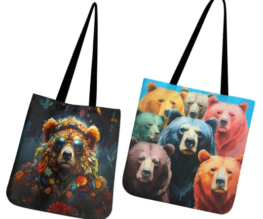 BURNING RAINBOW BEARS CLOTH TOTE BAG