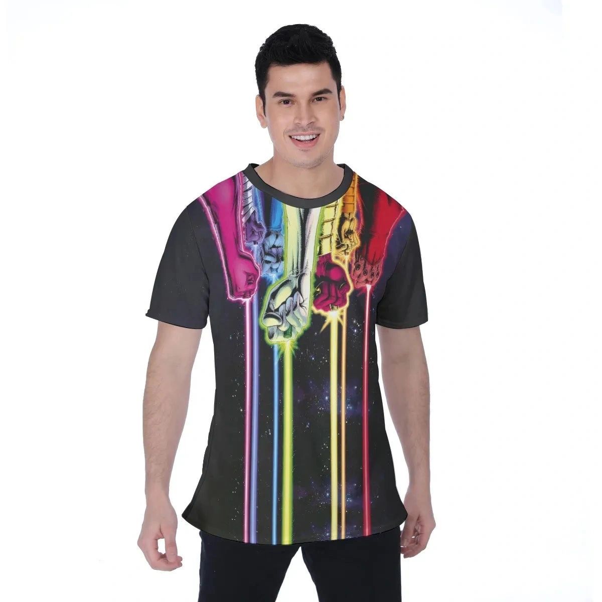 POWER RINGS RAINBOW ALL-OVER PRINT SHIRT AND TANK TOP