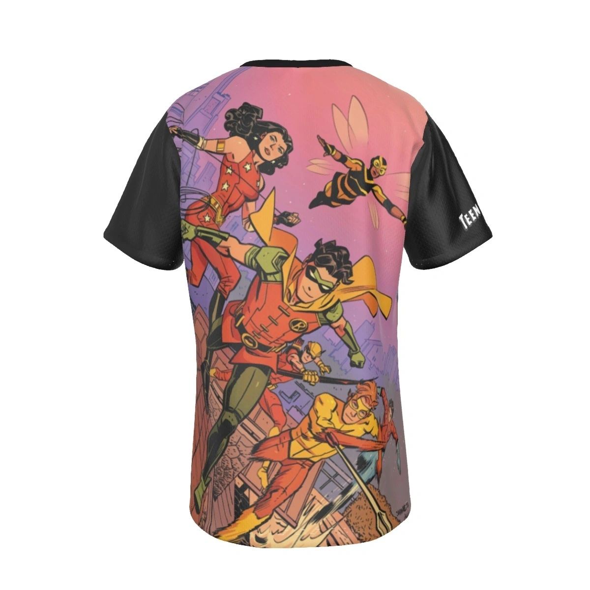 BUMBLEBEE WITH THE TEEN TITANS ALL-OVER PRINT SHIRT