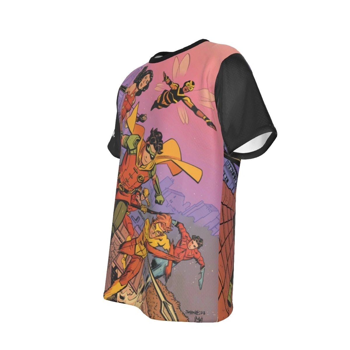 BUMBLEBEE WITH THE TEEN TITANS ALL-OVER PRINT SHIRT