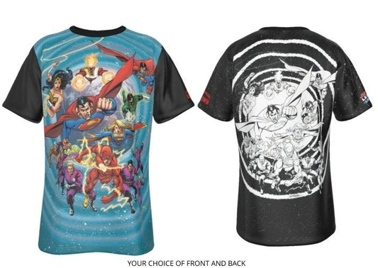 JLA CHALLENGERS ULTRAMAN -BRAVE & BOLD COVER ALL-OVER PRINT SHIRT AND TANK TOP
