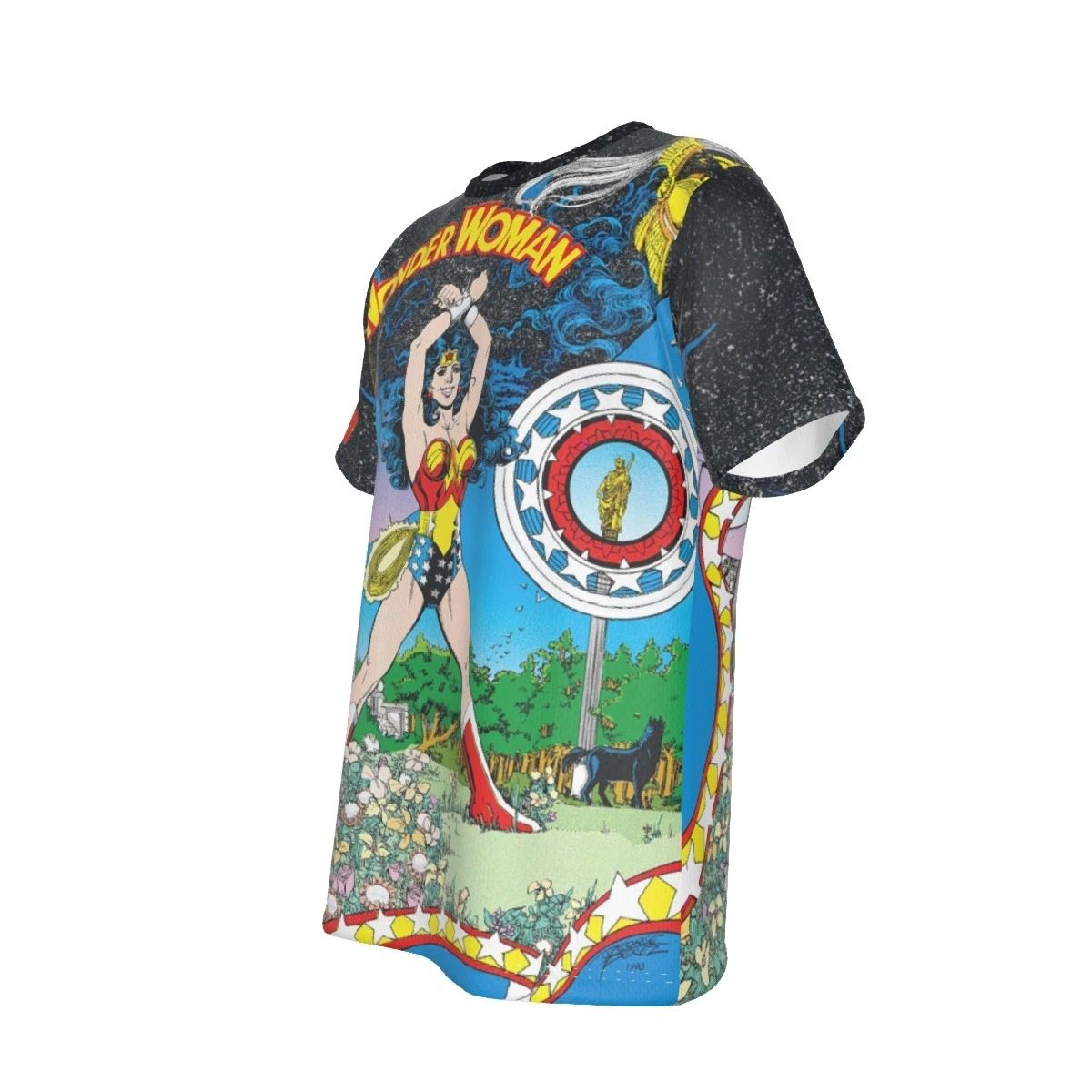 WONDER WOMAN PEREZ POSE COVER ALL OVER PRINT SHIRT AND TANK TOP