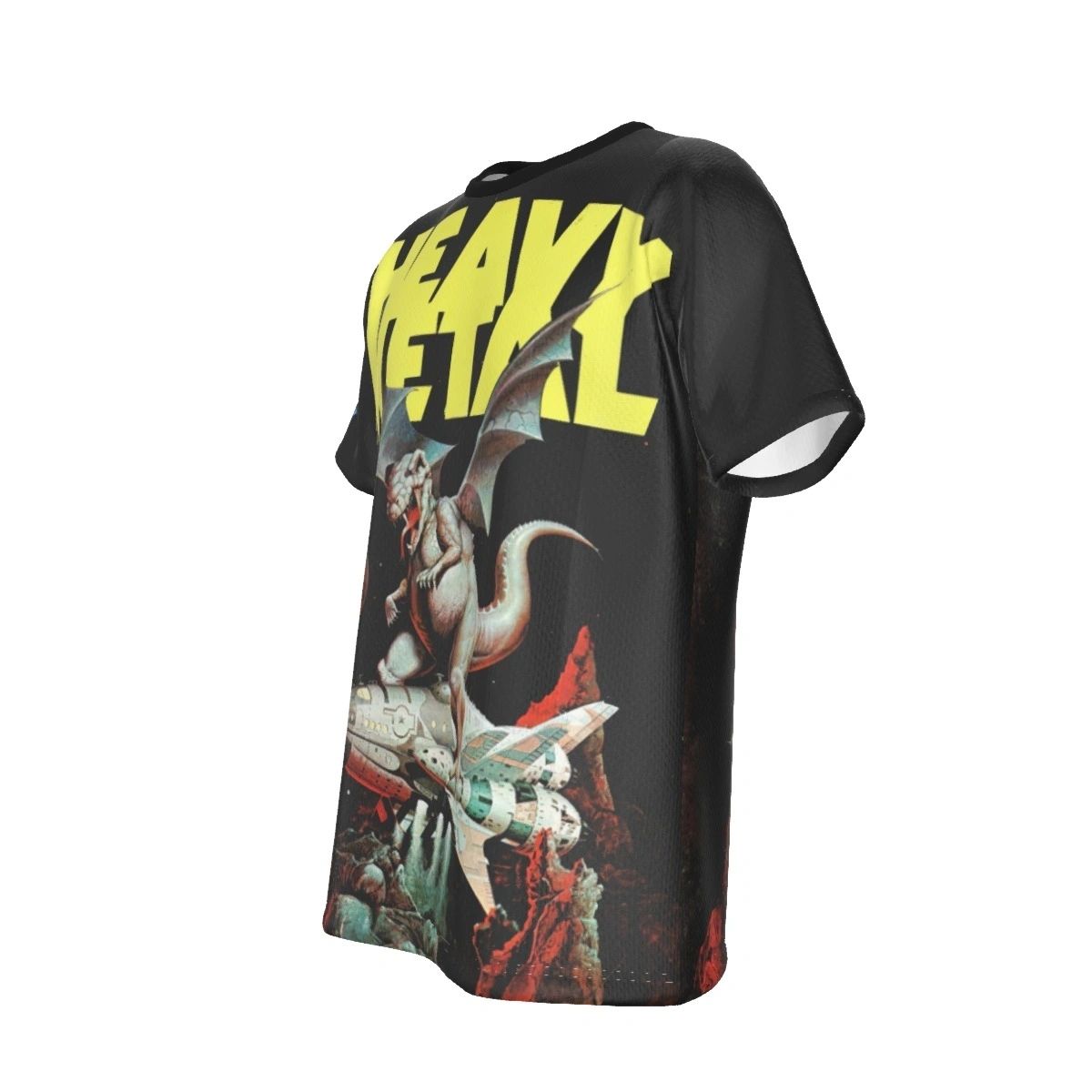 HEAVY METAL ROCKET DINO ALL OVER PRINT SHIRT AND TANK TOP